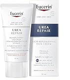 EUCERIN Urea Repair Replenishing Night Face Cream for Dry to Very Dry Skin | Face, 50mL | 5% Urea Cream | Ceramide Cream | Fragrance-free Cream| Non-Greasy Cream | Recommended Brand by Dermatologists