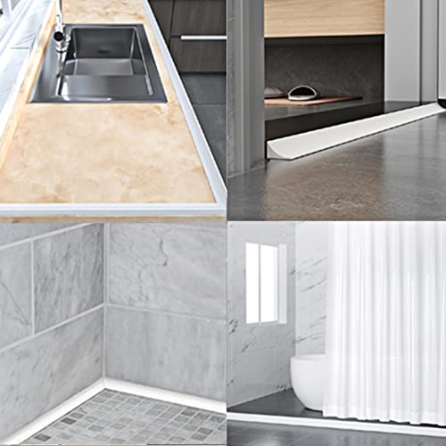 39 Inch Silicone Collapsible Shower Threshold Water Dam, Waterproof Shower Barrier Water Strip Dam, Stay Dry Retainer For Wet And Dry Separation For Kitchen Sink Countertop Sink Cooktop Bathroom Tub #TOP6