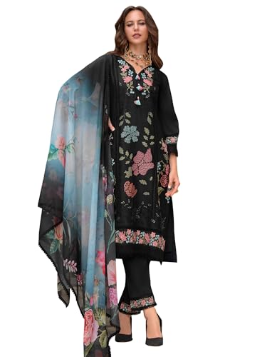 Image of INDO ERA Women's Pure Silk Kurta and Pant with Dupatta Set