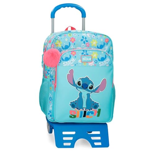 Joumma Disney Aloha Stitch Sac à Dos pour Ordinateur Portable 13,3 avec Chariot Bleu 30 x 40 x 13 cm Polyester