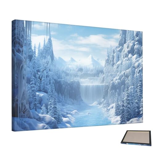 Peinture murale monde de neige HCLYvexiria pour transformer un salon impersonnel