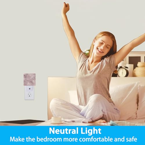 Image of Night Lights Plug into Wall Rose Gold Leopard Night Lights Dusk to Dawn Sensor Led Lamp for Women Men,Led Lights for Stairway /Hallway /Bedroom,0.5W