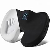 Seat Cushion,Office Chair Cushion for Back Pain,Lower Back & Sciatica Pain Relief,Memory Foam Office Chair Car Seat Cushions with Handle & Non-Slip Base