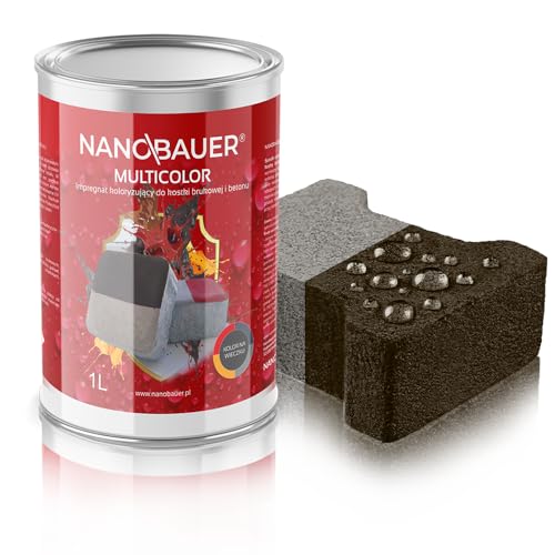 Impregnat Koloryzujący | NANOBAUER Multicolor | Kolor: Brązowy 8017 | Pojemność: 1L na 5m² | 2w1 Impregnacja ochronna kostki brukowej, betonu