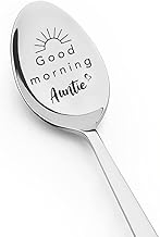 Aunt Auntie Gifts from Niece Nephew Good Moring Aunt Spoon for Best Aunty Aunts Mother's Day Birthday Gift for Auntie Aunt Christmas Gifts for Best Aunt Coffee Tea Spoons