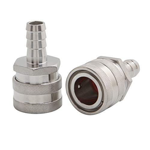 2 Pack 1/2" Barb Hose Home Brewing 304 Stainless Steel Female Quick Disconnect Mash Tun Wort Chiller Beer Brewing Connector Brewing Equipment #TOP2