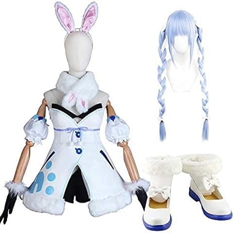 Amazon 小笨康 コスプレ衣装 ウィッグ 靴 兎田ぺこら にじさんじ所属 バーチャルyoutuber Vtuber 風 アニメ バーチャル イラスト Youtubu 女の子 かわいい Vtuber 高級 ハロウィーン ハロウィン 学園祭 祭り Cosplay クリスマス M 女 コスプレ 仮装 通販