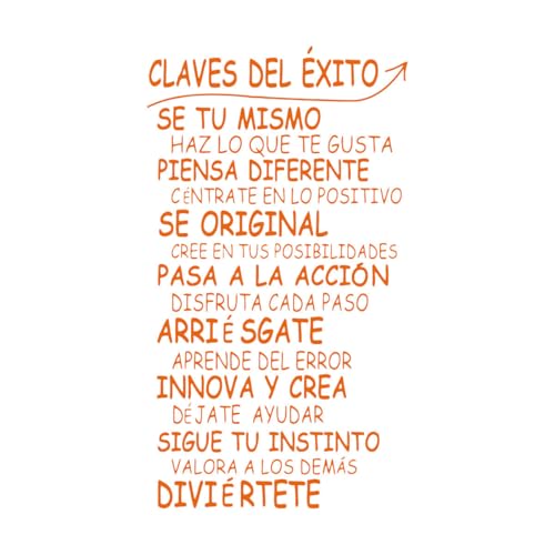 Schriftaufkleber Inspirierende Zitate, Schlüsselphrasen zum Thema Erfolg 54x95.7cm Karosseriedekoration Orange