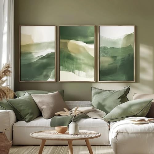 Toile style vintage GOSRD : transformez vos murs vides en un havre de paix vert sauge et terreux