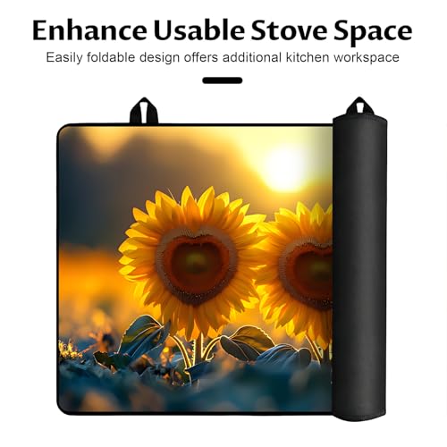Image of BVBOX Stove Top Cover for Electric Stove, 28 inch x 20 inch Glass Cooktop Protector Mat with Hanging Loops, Anti-Scratch Non-Slip Dish Drying Mat, Washable Countertop Pad