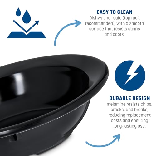 Carlisle FoodService Products Kingline Reusable Plastic Bowl Fruit Bowl with Rim for Home and Restaurant, Melamine, 4.75 Ounces, Black, (Pack of 48) by Carlisle FoodService Products - Image 3
