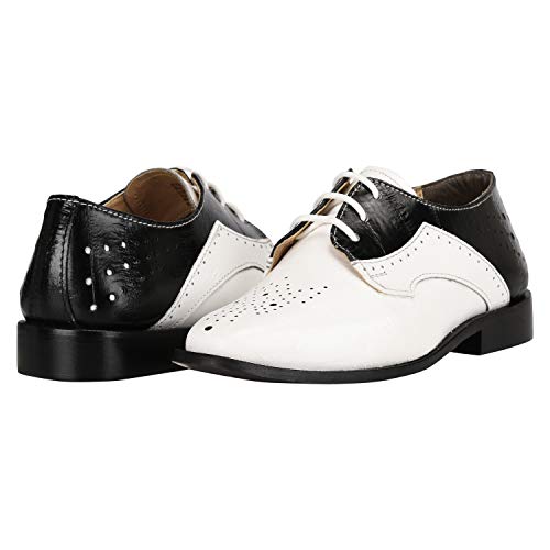 Libertyzeno Boys Eel Print Genuine Leather Kids Dress Shoes Austral Black/White 11 Little Kid #TOP1
