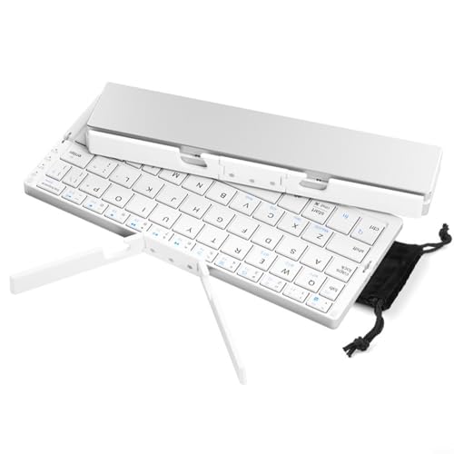 Teclado plegable con soporte magnético negro para tabletas y smartphones Android, iOS y Windows