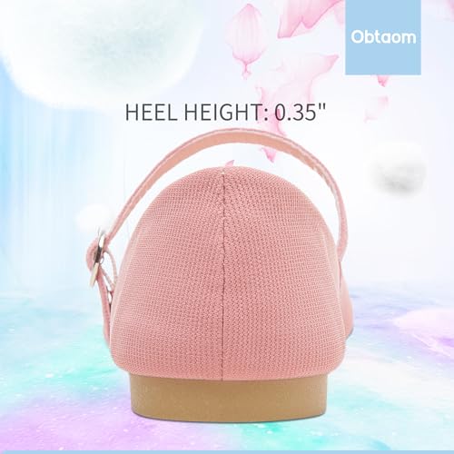 Image of Obtaom Mary Jane Flat Shoes Round Toe Ballet Flats for Women Dressy Fabric Business Flats Comfortable Classic Strap Flats for Office