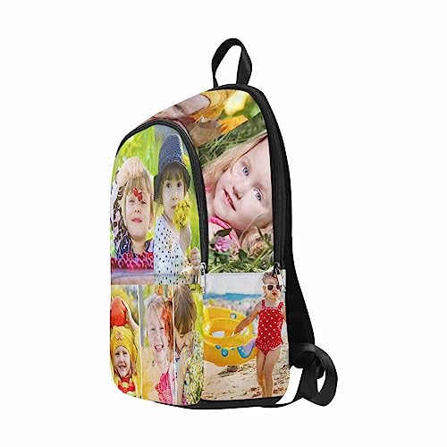 InterestPrint Custom School Backpack for Kids, Customized 10 Photos Casual Bag Personalized Pictures Shoulder Bag Casual Knapsack Backpack for Son Grandson2