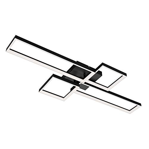 Plafonnier LED noir Briloner Leuchten 40W 4400 lm intensité variable avec télécommande