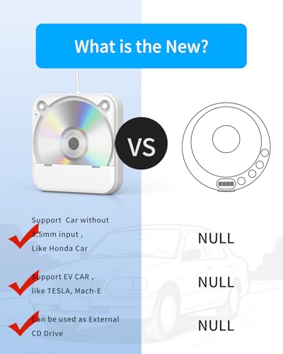 CD Player for Car,MONODEAL External Portable Car CD Players with AUX Cable & Remote Control,Universal USB CD Player for Vehicle,Laptop,TV,Computer,for Android 4.4 and Above Navigation - Thumbnail 2