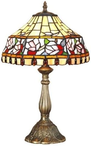 Home Supplies Elegant Floral Tiffany Lamps, Stained Glass Handmade Tiffany Vintage Bedside Table Lamps for Living Room, Bedroom, and Lounge (8 inches)