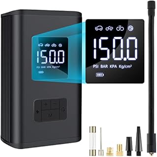 Upgraded 7800mAhPortable Air Compressor Cordless Tyre Inflator Strong Power Car Tyre Pump Fast Inflate Electric Air Pump Handheld Rechargeable Bike Pump with SOS LED for Car Bicycle Motorcycle Balls