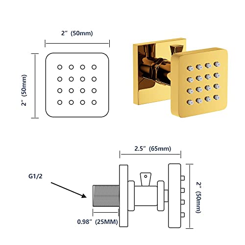 Whshower 12 Inch Thermostatic Shower System With Shut Off Flow Can Be Controlled Shower Body Jets Sprays Wall Mount Full Body Shower Brass Faucet Complete Set Polished Gold #TOP4