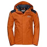 atmungsaktiv Jack Wolfskin Herren Oak Creek Jacket Atmungsaktiv Wasserdicht Winddicht Reflektoren Outdoor Wetterschutz, Regenjacke Wetterschutzjacke, Desert orange, 116