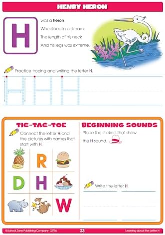 School Zone Alphabet Stickers Workbook