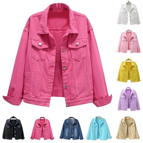 Jean Jacket Women Cropped Plus Size Denim Jacket Trendy Fall Jackets for Women 2025 Fall Fashion Shackets