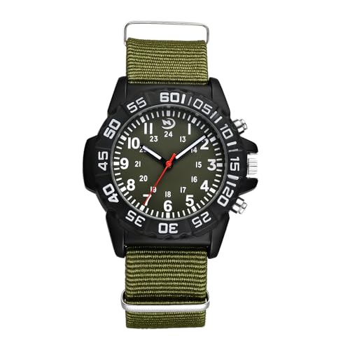 OIDEA Reloj Campaña Táctico para Hombre: Reloj Analógico de Cuarzo con Correa de Nylon Esfera de Escala 24 Horas Impermeable para Aire Libre y Aventura OIDEA Reloj Campaña Táctico para Hombre: Reloj Analógico de Cuarzo con Correa de Nylon Esfera de Escala 24 Horas Impermeable para Aire Libre y Aventura