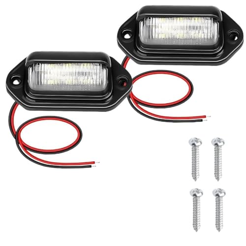 Image of STHIRA 2PCS LED Number Plate Lights Super Bright White SMD Tag Lamp 12V-24V Universal for Car Truck Trailer RV Waterproof IP67 Easy Install Wiring Screws License Plate Lights