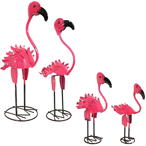 Sunnydaze Flamingo Family Fiesta Metal Yard Art Statues - Set Of 4 Rustic Backyard Outdoor Sculptures, Lawn And Patio Decorative Figurines And Yard Accents #TOP8