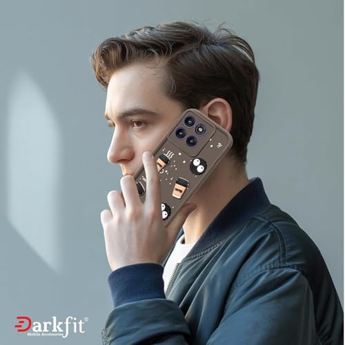 Image of DARKFIT Back Case Cover Compatible for Motorola Moto G86 5G | Cute Fun Cartoon 3D Ball | Coffee Silicone Case | Case Cover with Camera & Body Protection | Shock Proof | for Moto G86 5G | Color Brown