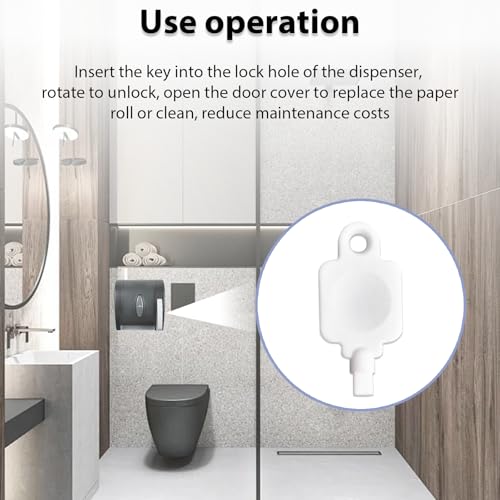 Image of Toilet Paper Dispenser Key Replacement for 50413 Cintas /Georgia Pacific、58050 /59009 Jumbo Roll Bath Tissue、54050 Vista Center-Pull Towel Dispenser(2PCS)
