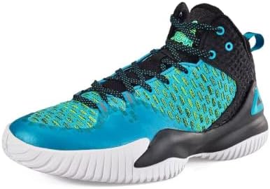 PEAK High Top Mens Basketball Shoes Lou Williams Streetball Master Breathable Outdoor Sneakers Cushioning Shoes for Fitness, Robin Blue, 10