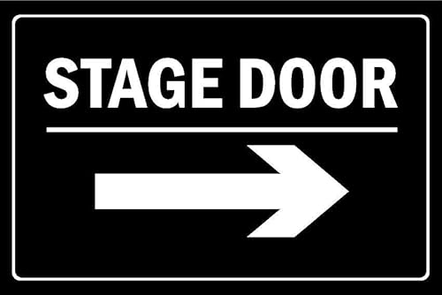 Stage door, arrow right - 1mm flexible Plastic sign (300mm x 200mm)