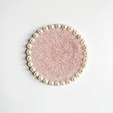perlenuntersetzer fädelanleitung 1 x Untersetzer mit Perlen Handgefertigter Perlen-Untersetzer für Getränke, Tischschutz, Kunstperlen-Untersetzer, 10,2 cm, rund, Kaffee-Untersetzer, Tee-Untersetzer, Bar-Untersetzer, Esstisch-Zubehör, Dekoration, Geschenk,
