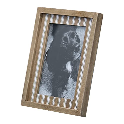 Foreside Home & Garden White Ticking Striped 5X7 Inch Wood Decorative Picture Frame #TOP4