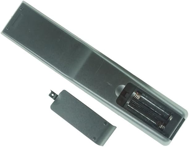 Back view of the Easytry123 Universal Remote Control with the battery cover removed, showing the two AAA battery slots.