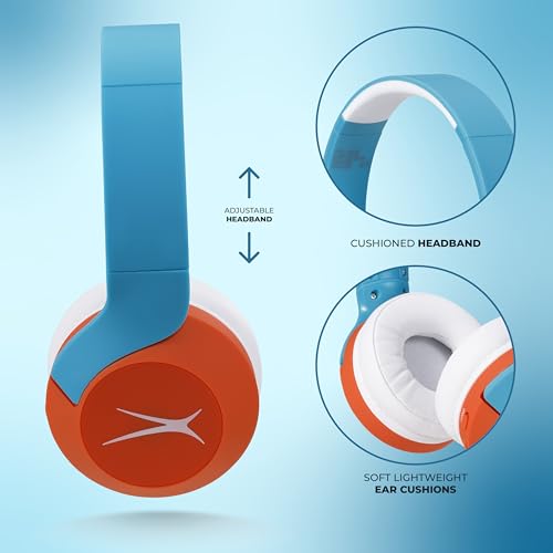 Image of Altec Lansing Kid Safe Noise Cancelling Wireless Headphones 15H Battery, 85dB Volume Limit, Foldable Design Powerful Sound, Active Noise Cancellation Perfect for Kids Ages 7+