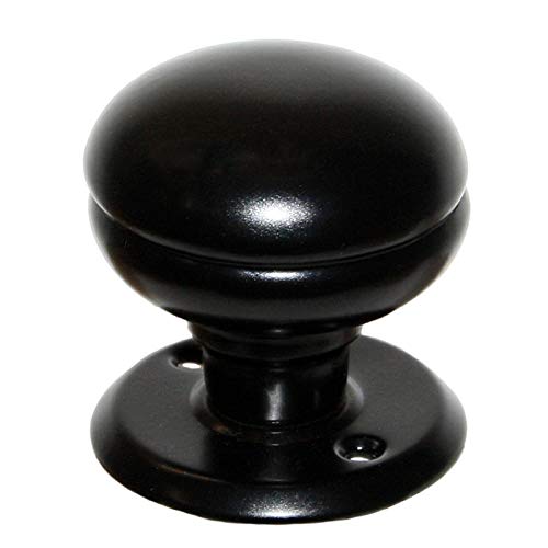 Door Knob on Rosette Door Handle Door Fittings Fixed Black Round
