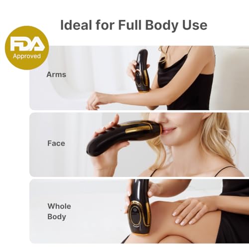 Image of IPL Hair Removal Laser Machine Ice Cooling, FDA-Approved Salon-Like Permanent Hair Reduction with 0C Cooling for Whole Body, Bikini, Face (Women & Men) (Black)