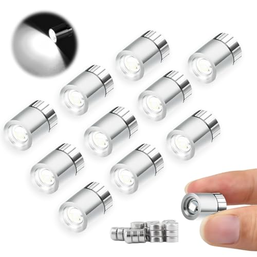 10 Piezas Mini Luces LED, Luces LED Pequeñas con Pilas, Mini Luz LED Adhesiva, Luces LED Pilas para Casas de Muñecas, Vitrinas, Bloques de Construcción