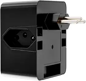 Protetor Contra Surtos Elétricos (DPS) CLAMPER 127/220V, 10 Amperes, 3 Pinos, para PC, PS5, Xbox, Smartphone, Monitor, Impressora, etc - iCLAMPER Energia 3 Preto LCF, 3 tomadas