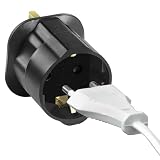 VGUARD Adapter europejski na brytyjski – 6-pak adapter wtykowy adapter wtyczki UE do Wielkiej Brytanii 2-pinowy adapter wtyczki do 3-pinowego konwertera podróżnego z Francji, Włoch, Hiszpanii, Niemiec