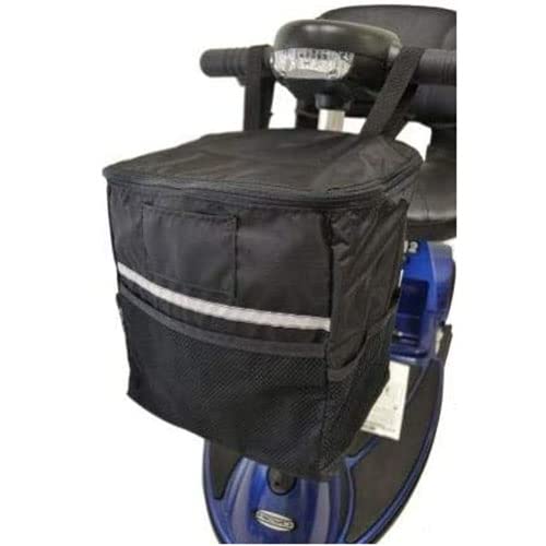 Diestco Soft Basket Scooter Accessory | Storage Bag Easily Attaches To Mobility Scooter Tiller | Storage For Personal Belongings, Valuables, Groceries, Etc. #TOP1