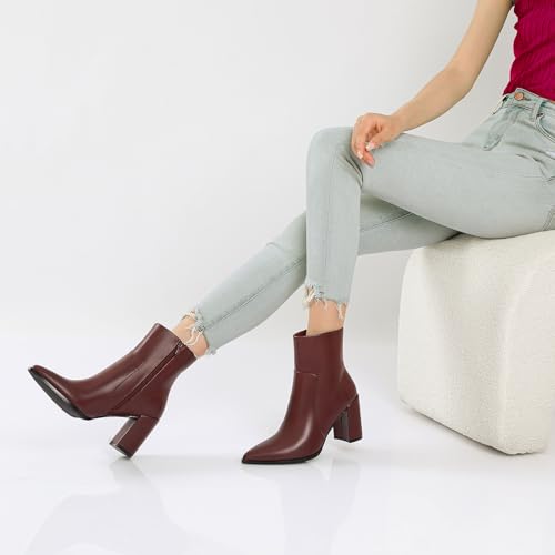 Image of Susanny Sexy High Heels for Women Boots Round Toe Platform Booties Lace Up Suede Side Zipper Ankle Bootie