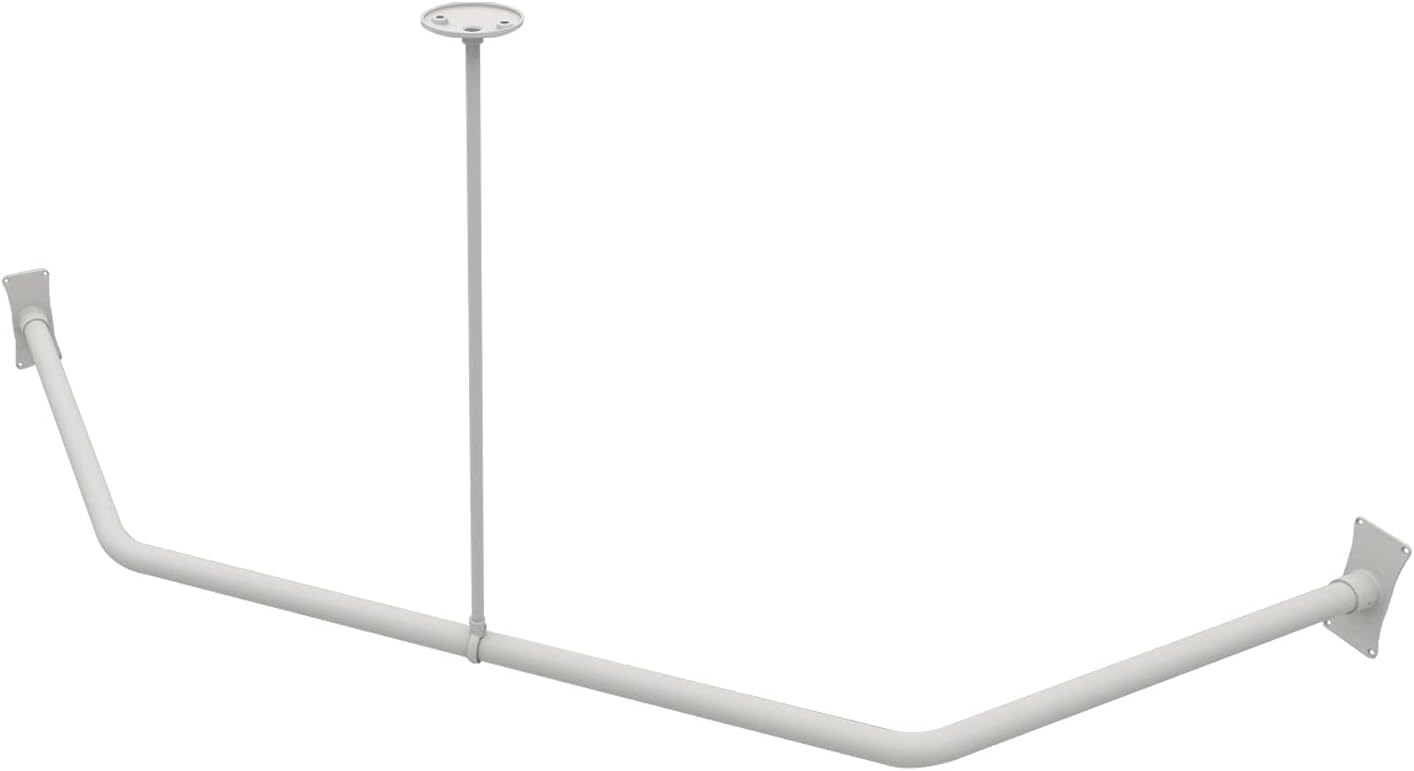 Naiture NeoAngle Shower Curtain Rod Stainless Steel with Ceiling