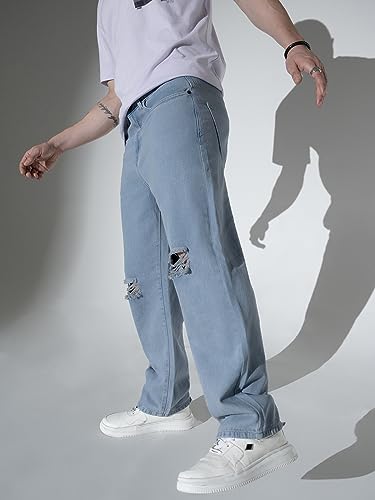 Image of Hubberholme Men's Knee Distressed Loose Fit Jeans