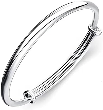 Handmade 925 Sterling Silver Bracelet Fashion Jewelry Simple Cuff Bangles for Women Valentine Mothers day Gift