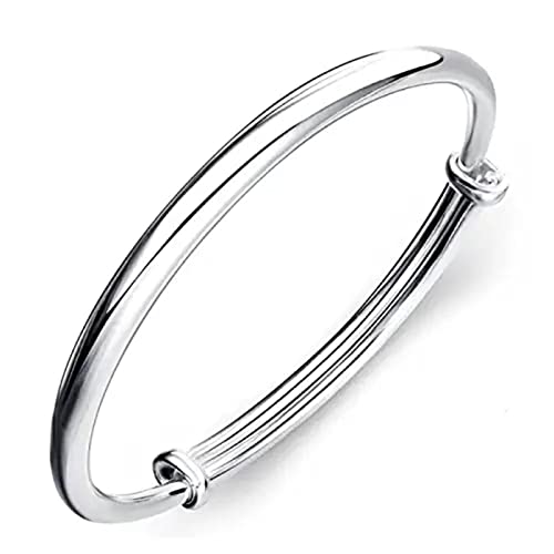 Handmade 925 Sterling Silver Bracelet Fashion Jewelry Simple Cuff Bangles For Women Valentine Mothers Day Gift #TOP1