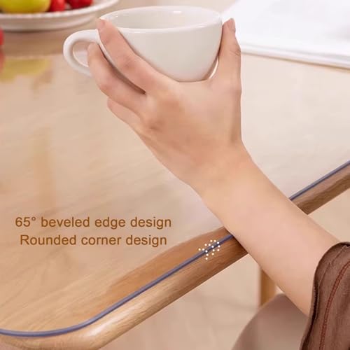 Nappe en PVC transparent anti-brûlure protège table carré 40x40 cm bord doux - 6